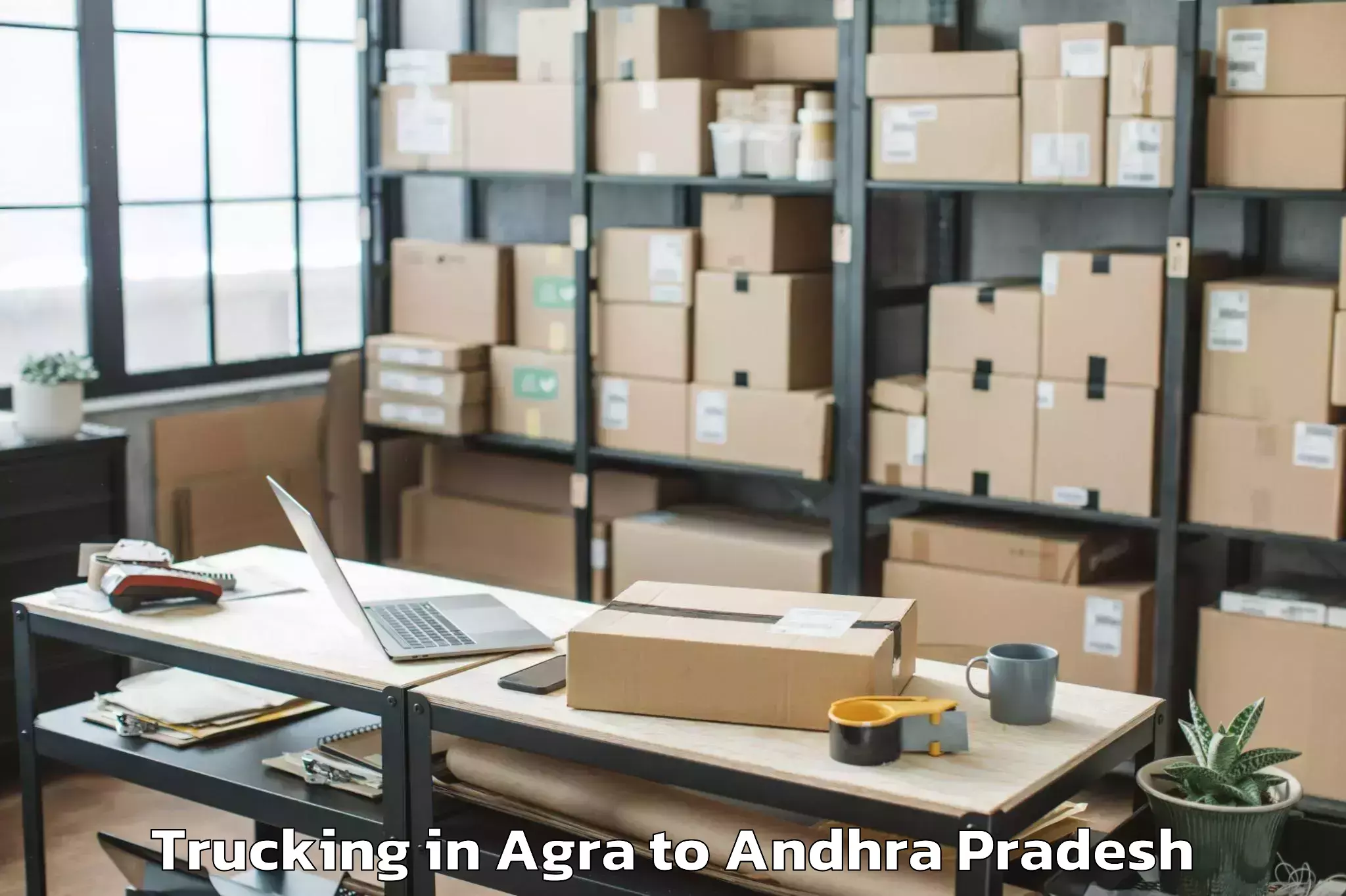 Easy Agra to Nidamarru Trucking Booking